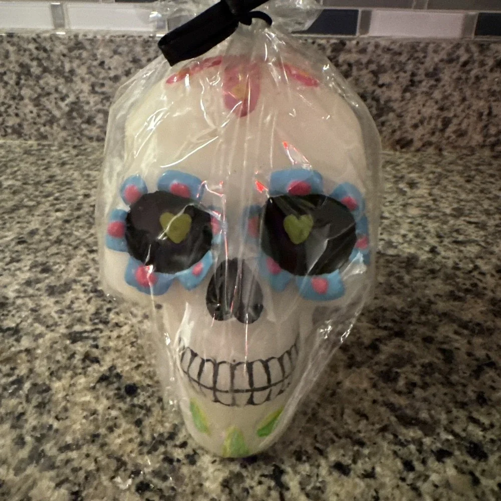 Day‎ Of Dead Skull Shaped Decorated Candle